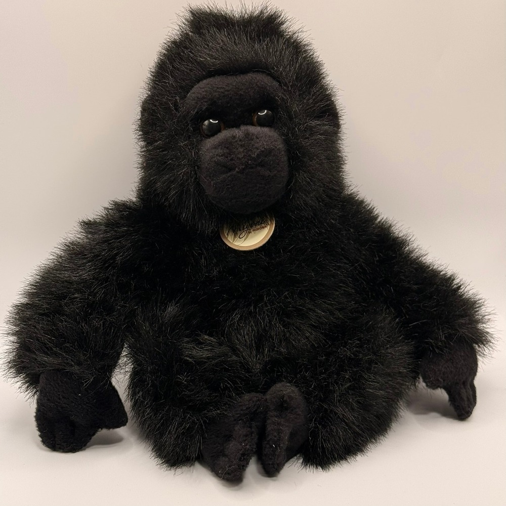 Aurora Miyoni‎ Gorilla Plush Stuffed Animal Black Realistic Ape Toy